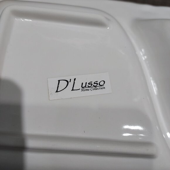 Serving Tray Platter D'Lusso Home Collection 2 Divided Sections Metal Stand - Picture 6 of 10